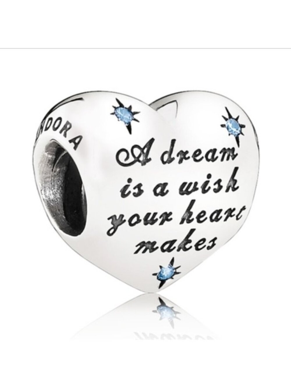 Pandora Retired Sterling Silver Cinderella Dream Heart Disney Charm 791593cfl
